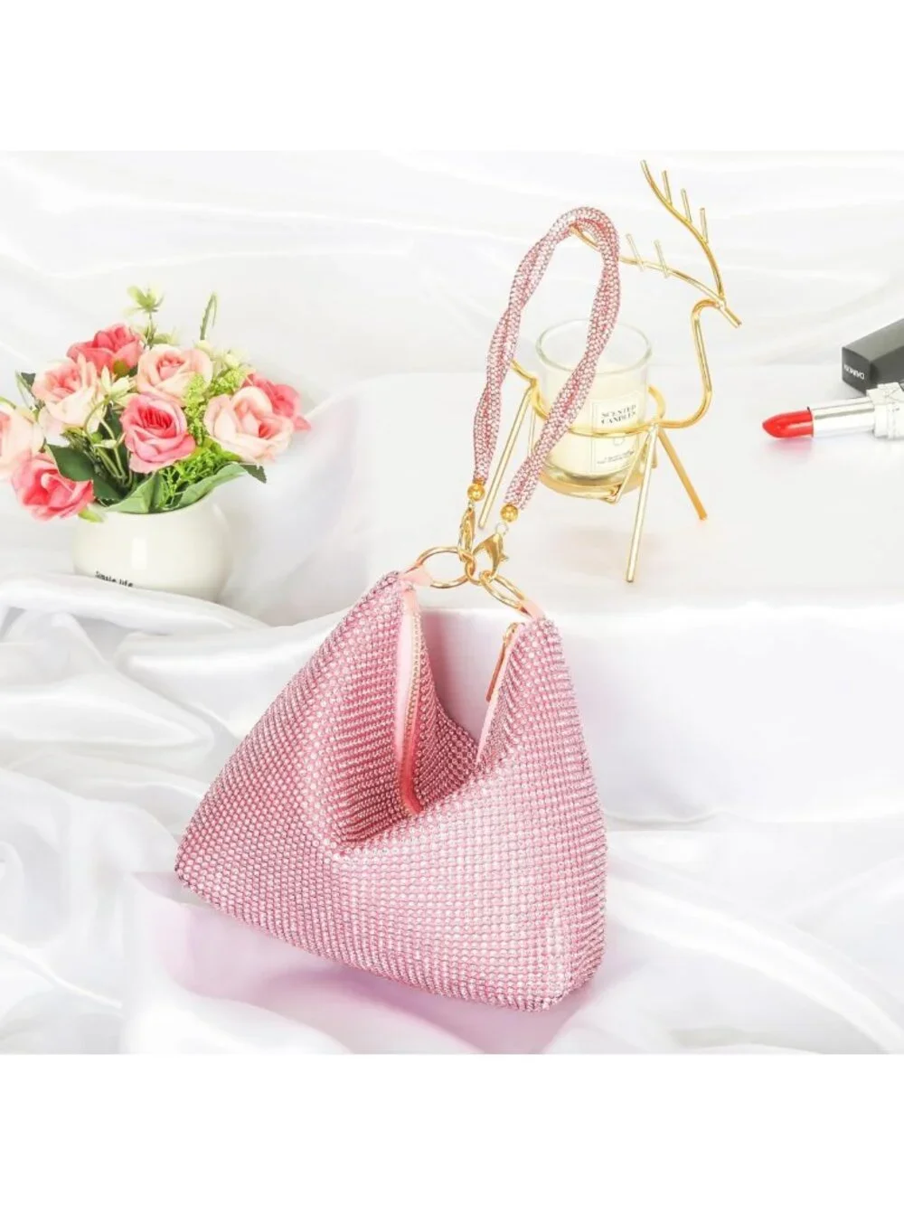 Glittering Evening Clutch Bag - Rhinestone Purse for Party & Wedding Events